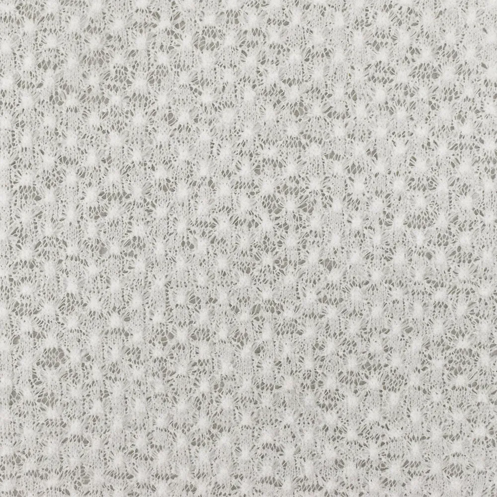 1 5/8 YD PC-Super White Textured Stretch Poly Sweater Knit Fabric
