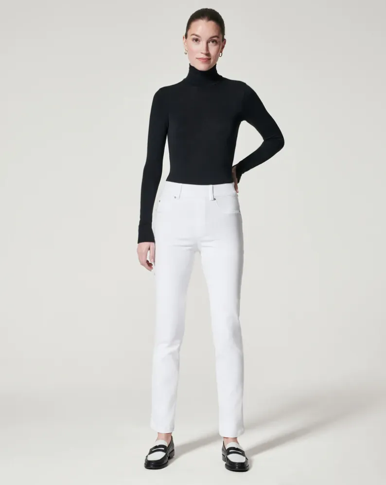Ankle Straight Leg Jeans - White