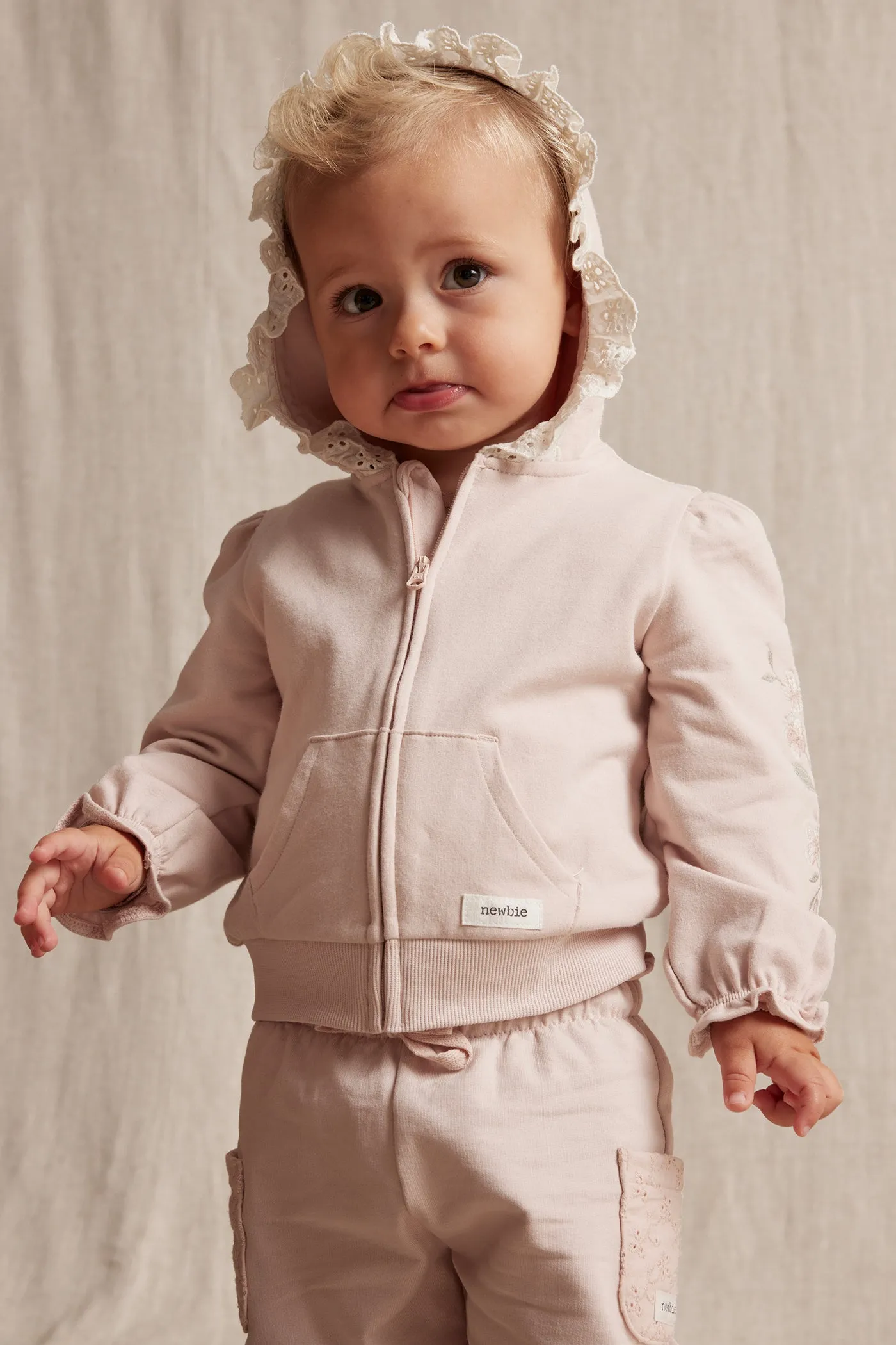 Baby pink hooded sweatshirt