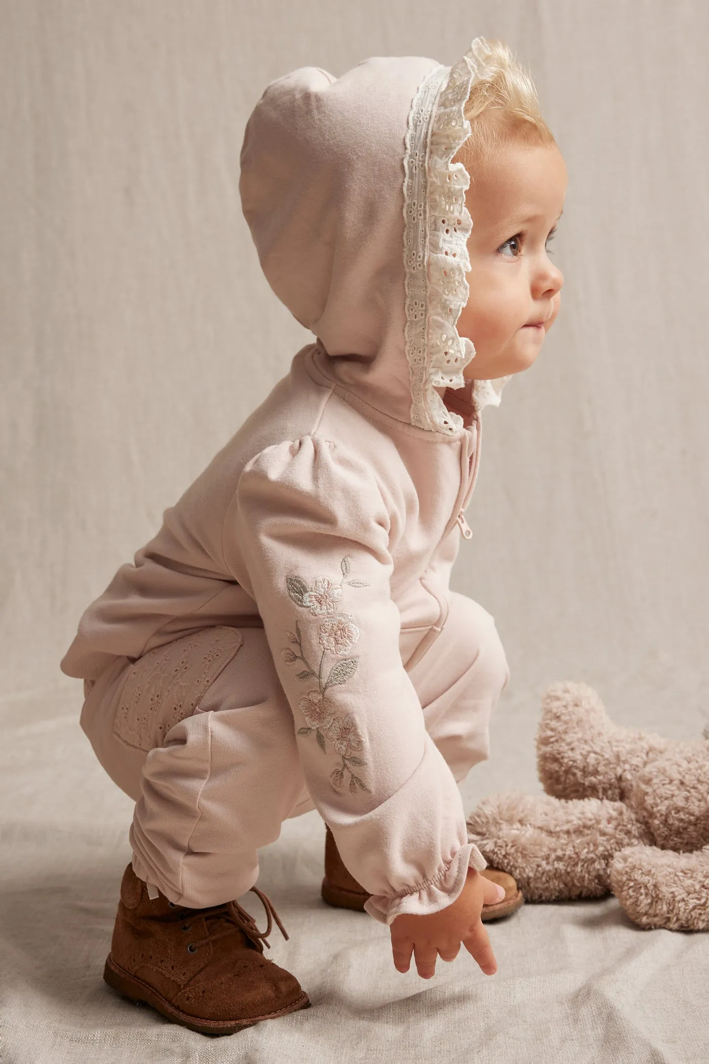 Baby pink hooded sweatshirt