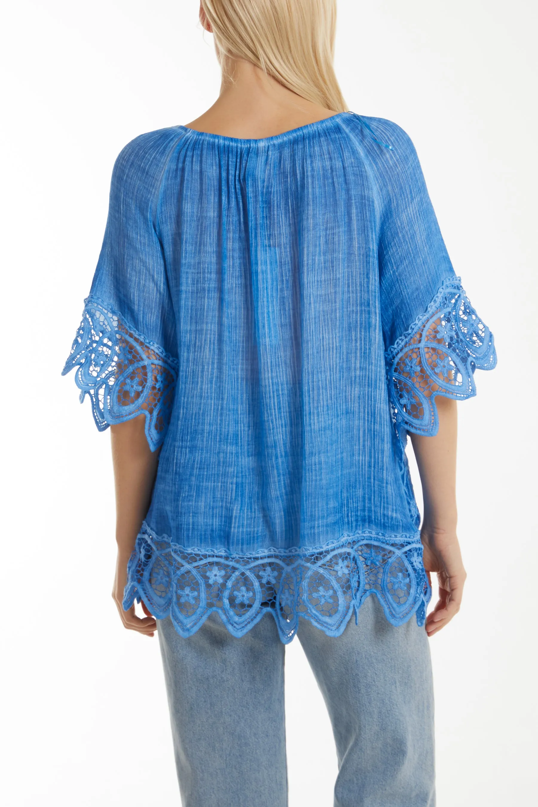 Bardot Cold Wash Floral Lace Blouse