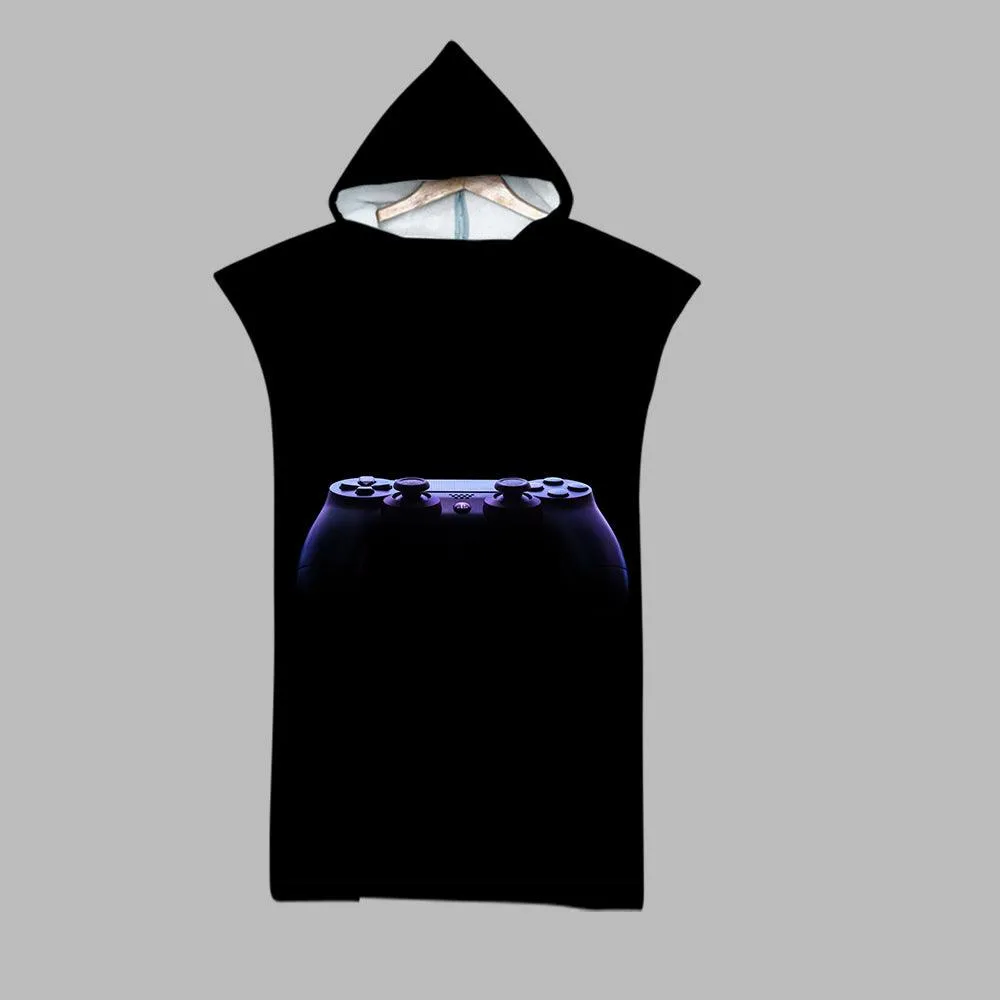 Beach Swim Print Hooded Towel