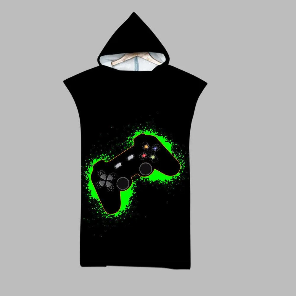 Beach Swim Print Hooded Towel