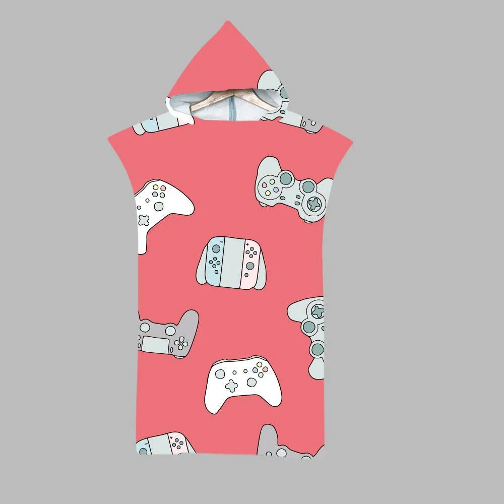 Beach Swim Print Hooded Towel
