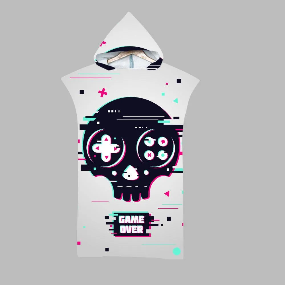 Beach Swim Print Hooded Towel