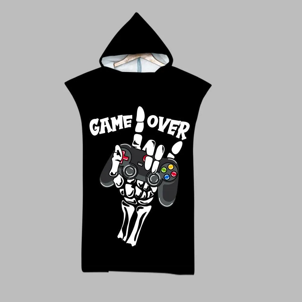 Beach Swim Print Hooded Towel