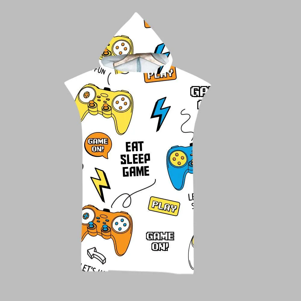 Beach Swim Print Hooded Towel