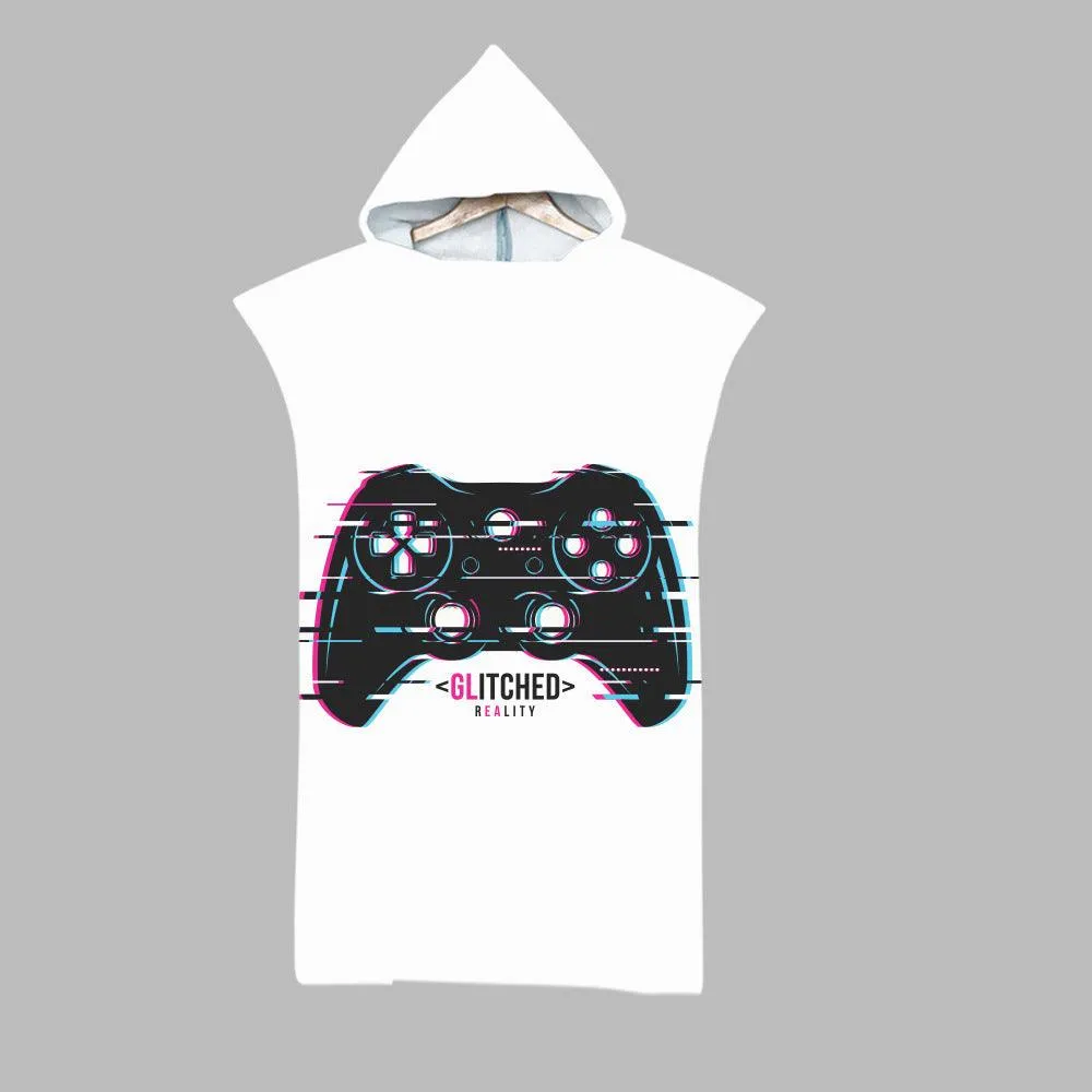 Beach Swim Print Hooded Towel
