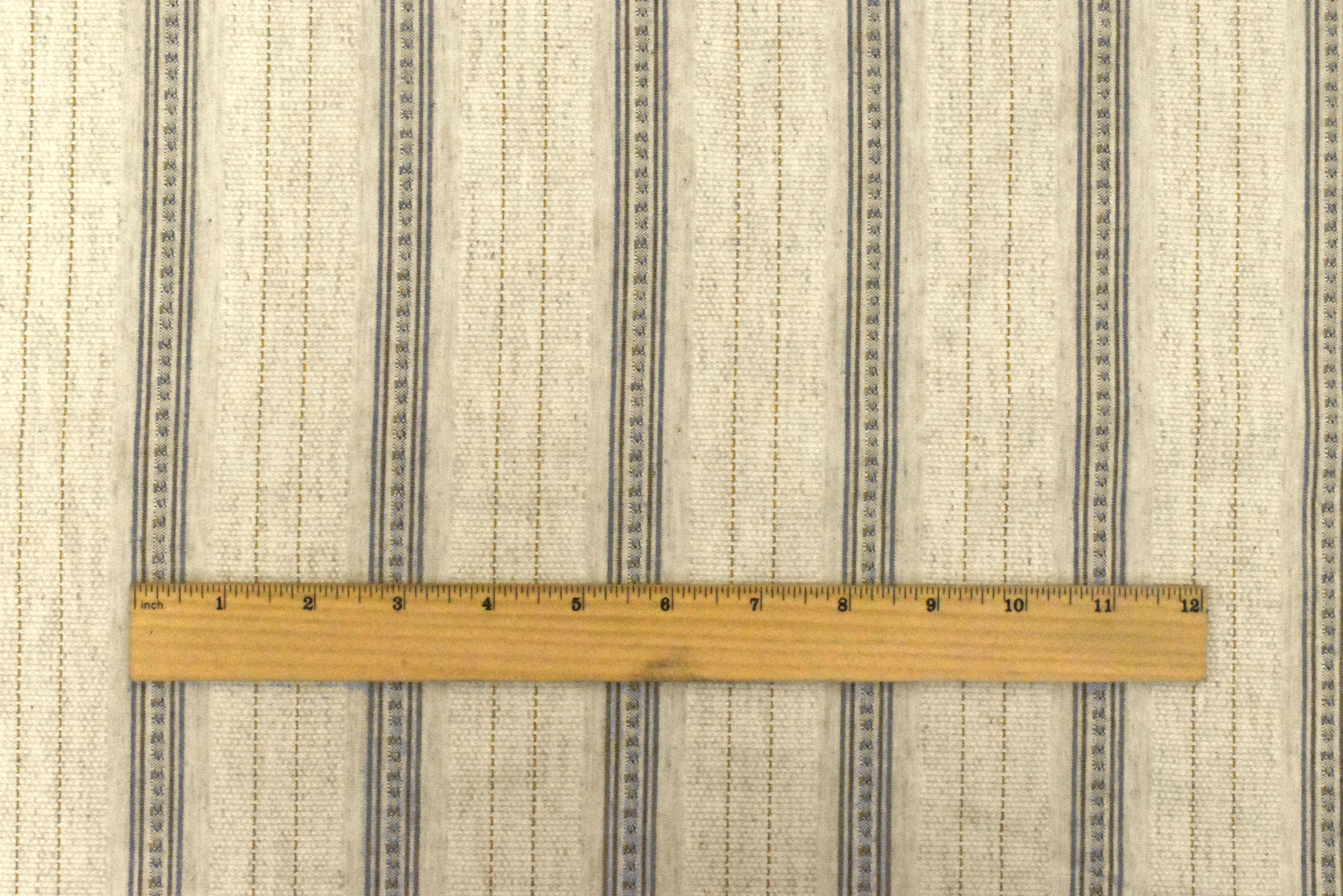 Beige-Brown-Multi Famous Designer Stripe Dobby Weave Woven Suiting Fabric