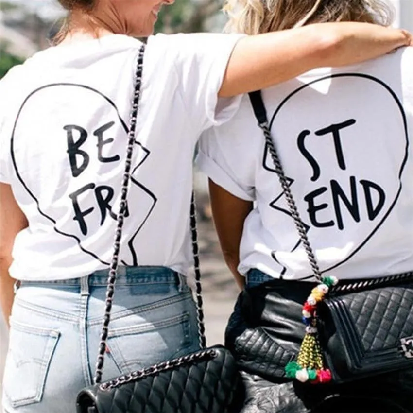 Best Friend Big Letter Print Scoop Top Tee