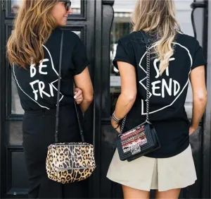 Best Friend Big Letter Print Scoop Top Tee