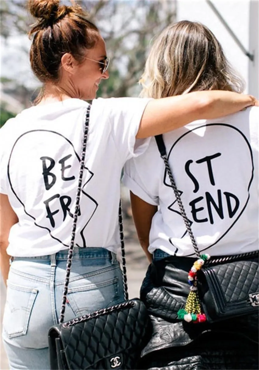 Best Friend Big Letter Print Scoop Top Tee