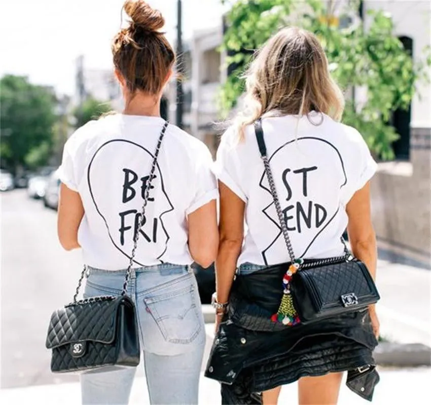 Best Friend Big Letter Print Scoop Top Tee