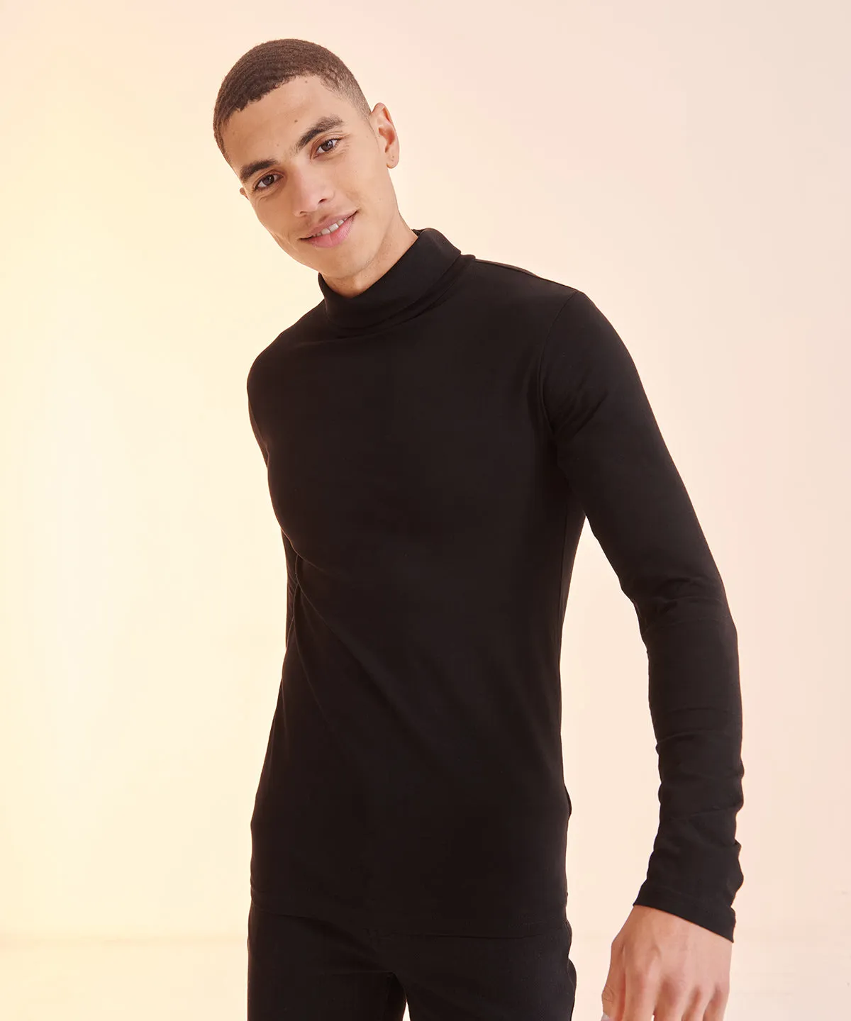 Black - Feel good roll neck top