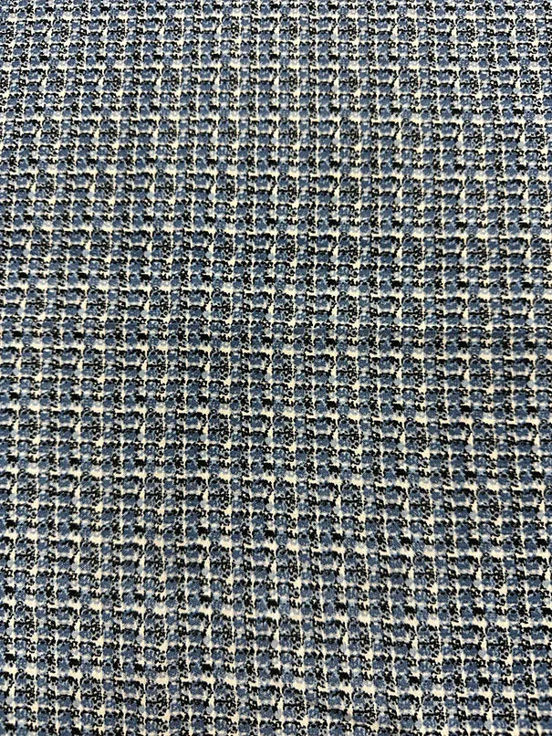 Blue Multi Print Poly Peachskin Fabric