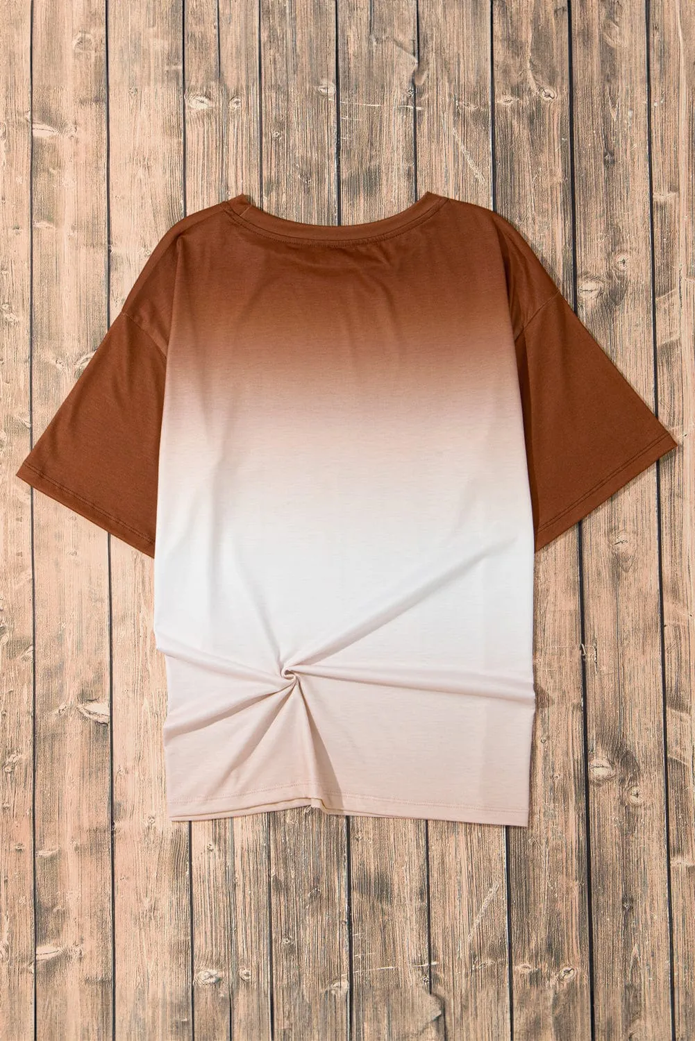 Brown Ombre Crew Neck Tee