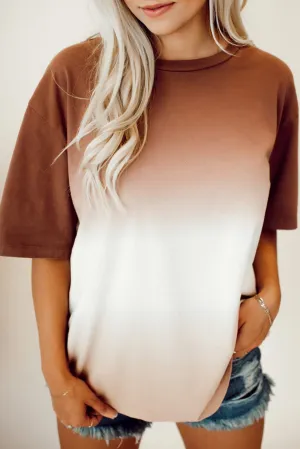 Brown Ombre Crew Neck Tee