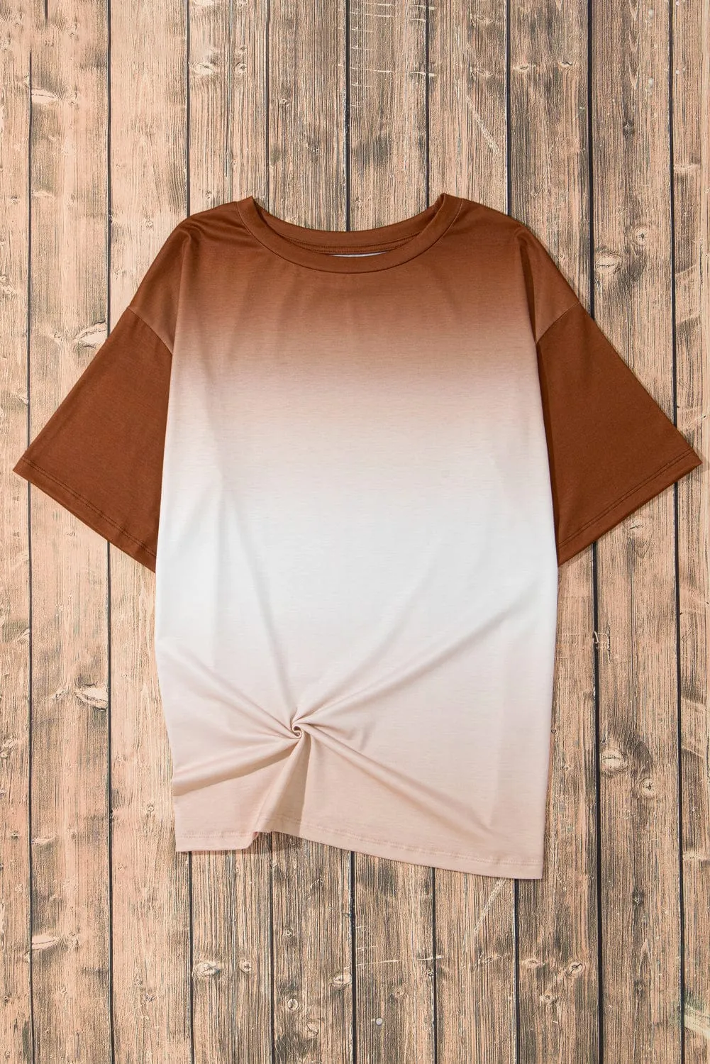 Brown Ombre Crew Neck Tee