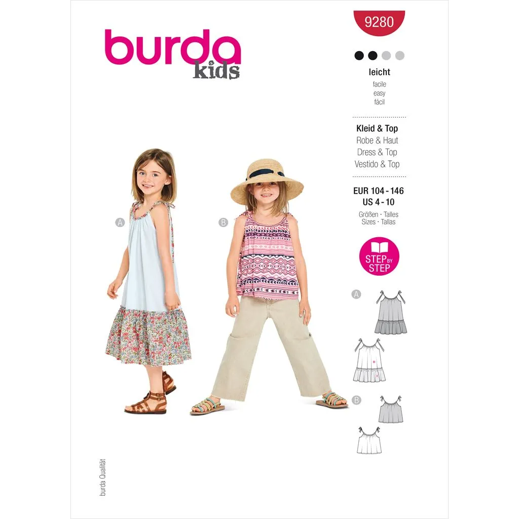 Burda Style Pattern 9280 Children's Top and Dress B9280