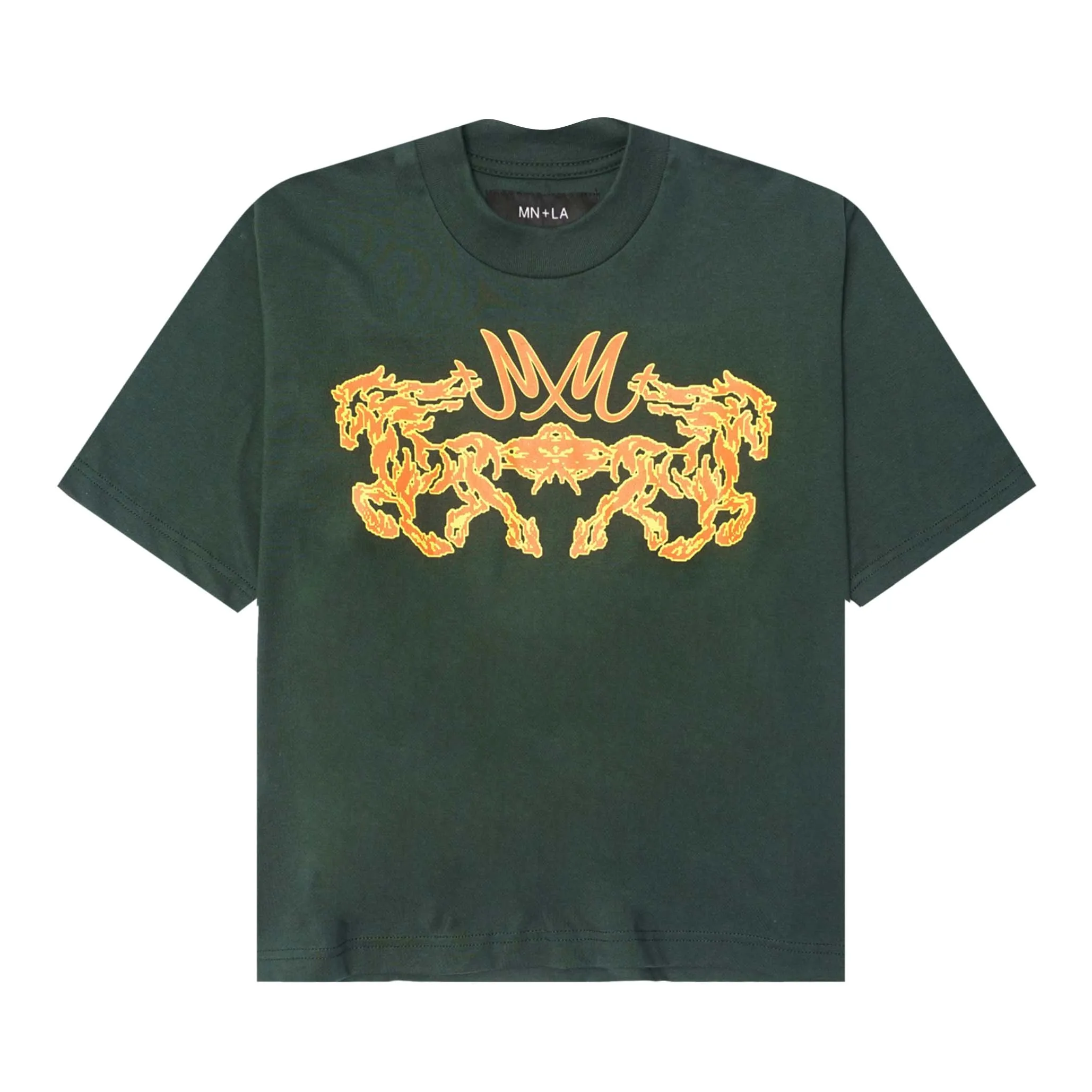 BURNING STALLION TEE IN HUNTER GREEN