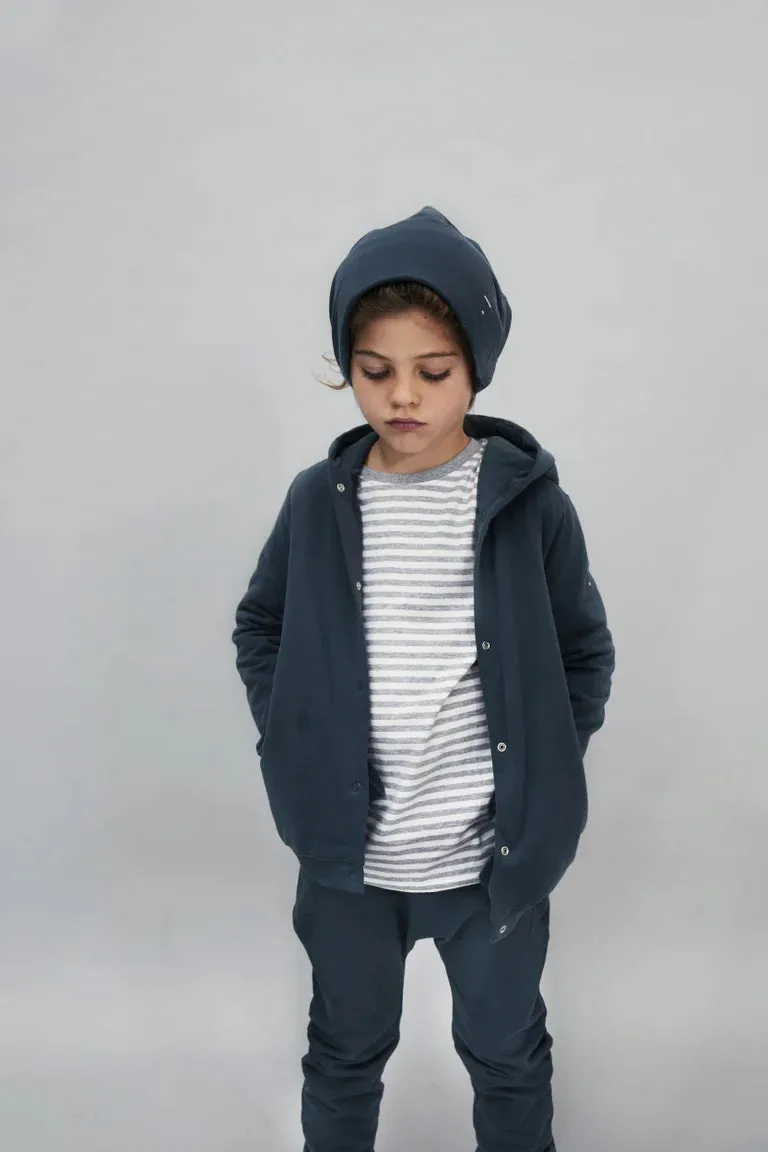 Cardigan Hooded Blue Grey