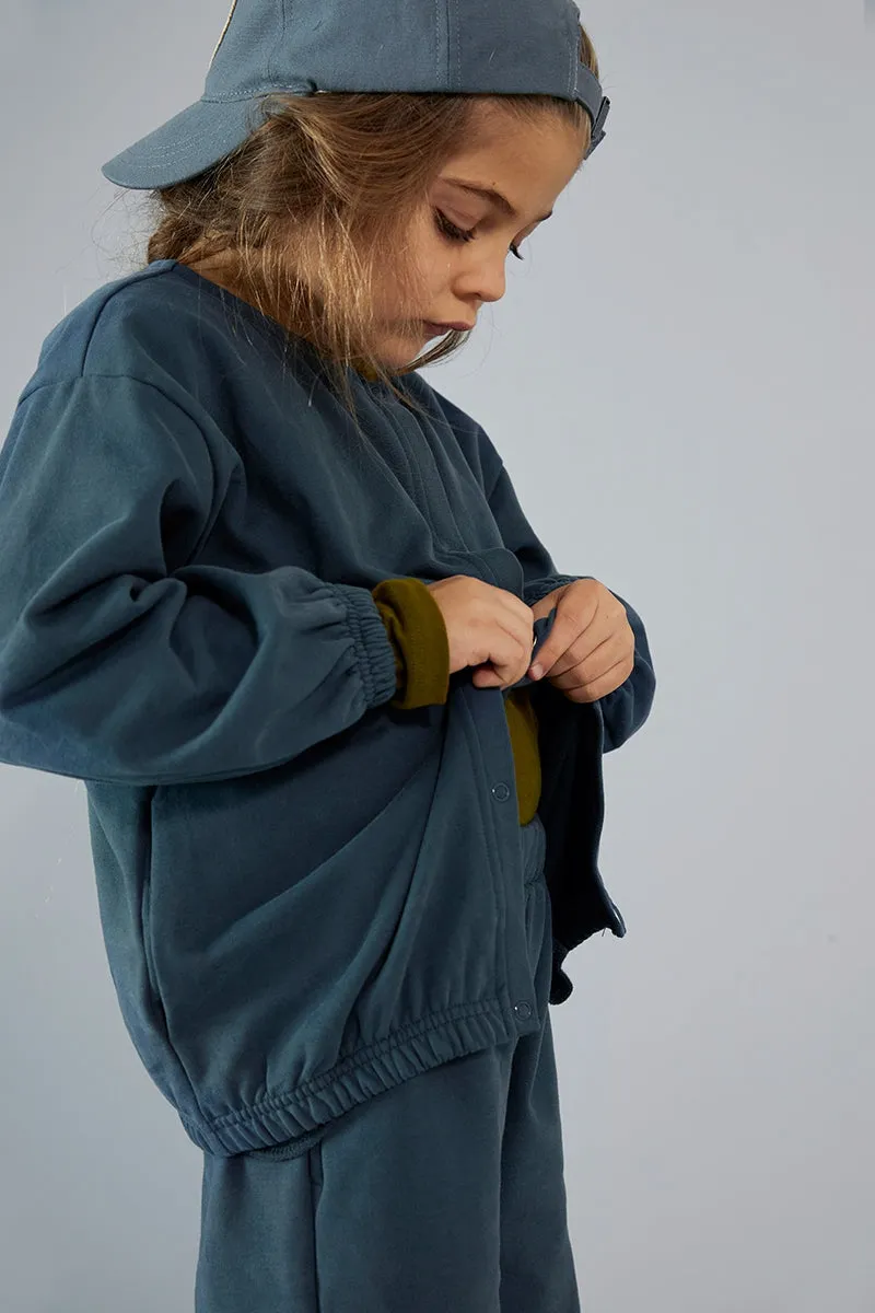 Cardigan Puffy Blue Grey