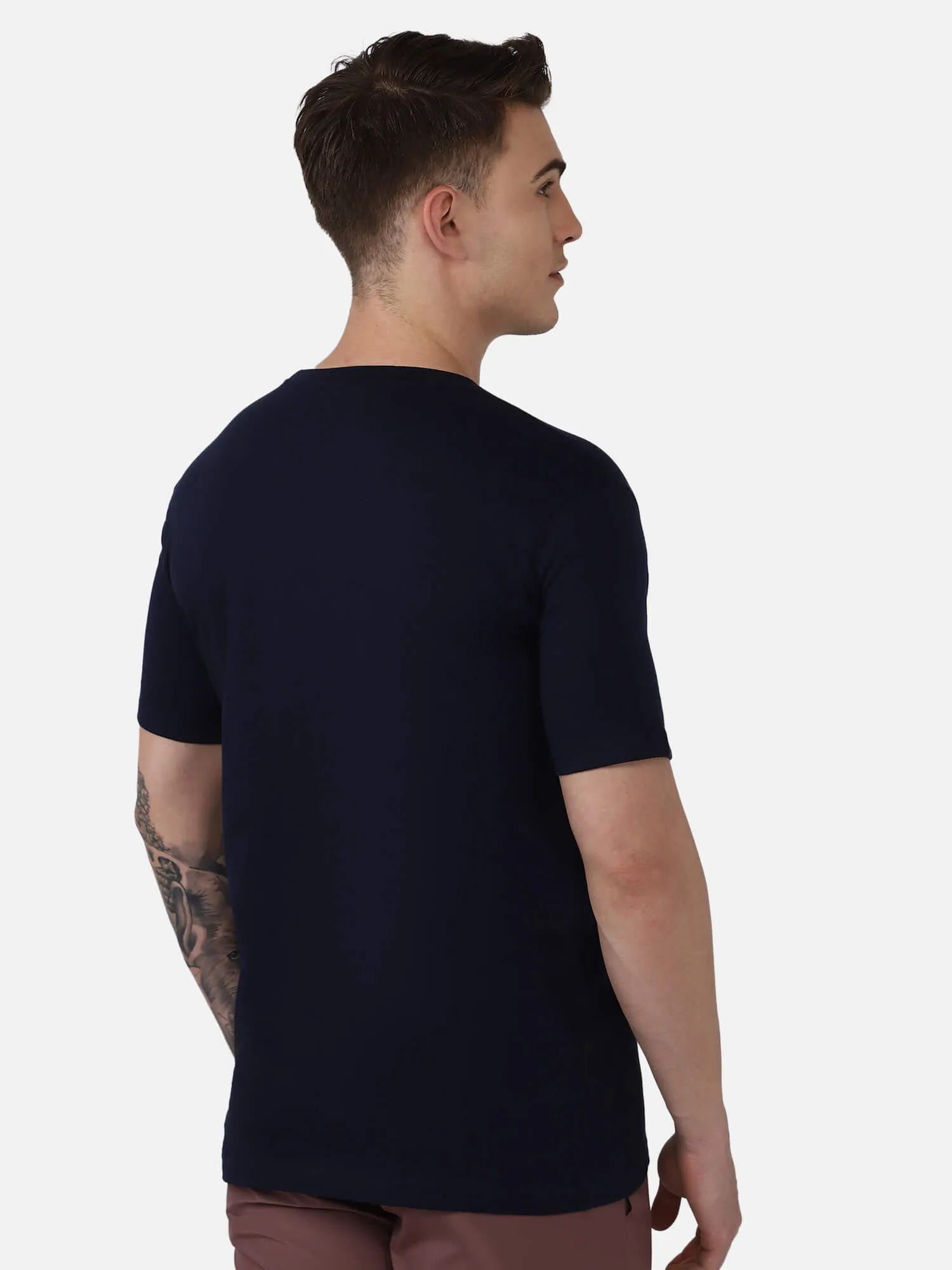 Champ Round Neck Cotton Rich Half Sleeve Solid Regular fit Cottonpoly T-shirt for Men Comfortable soft Breathable Fabric Stretchable for Everyday Use Ideal for Casualwear