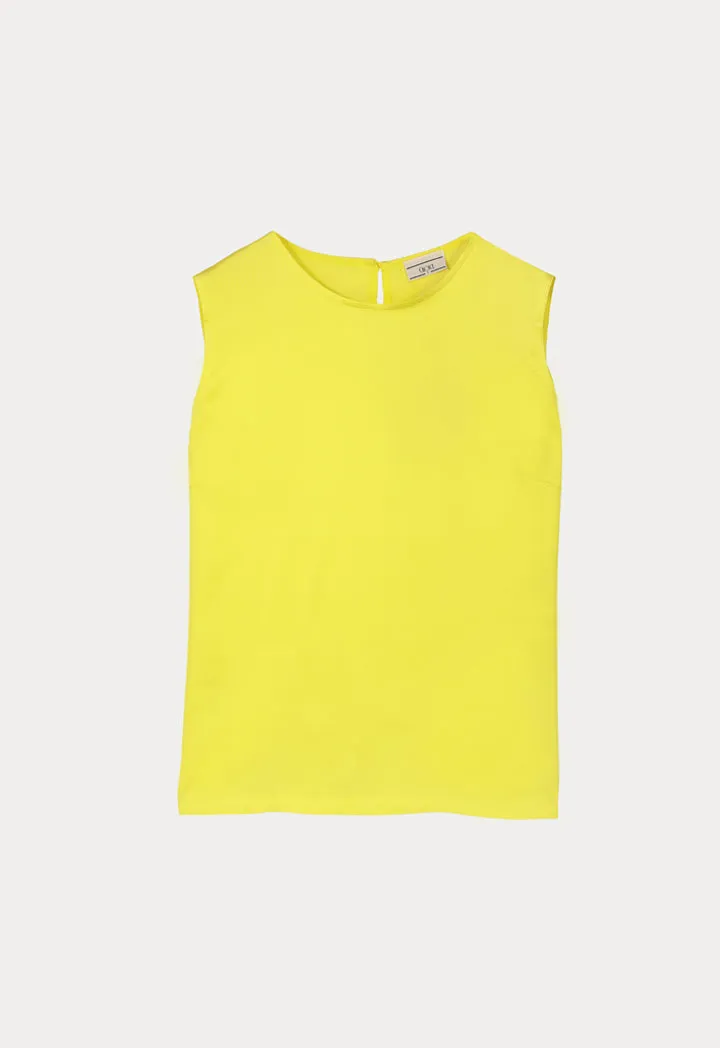 Choice Sleeveless Round Neck Top Yellow