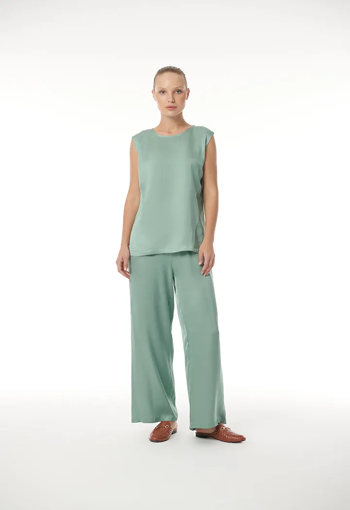 Choice Solid Sleeveless Top Blue