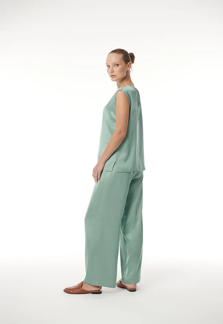 Choice Solid Sleeveless Top Blue