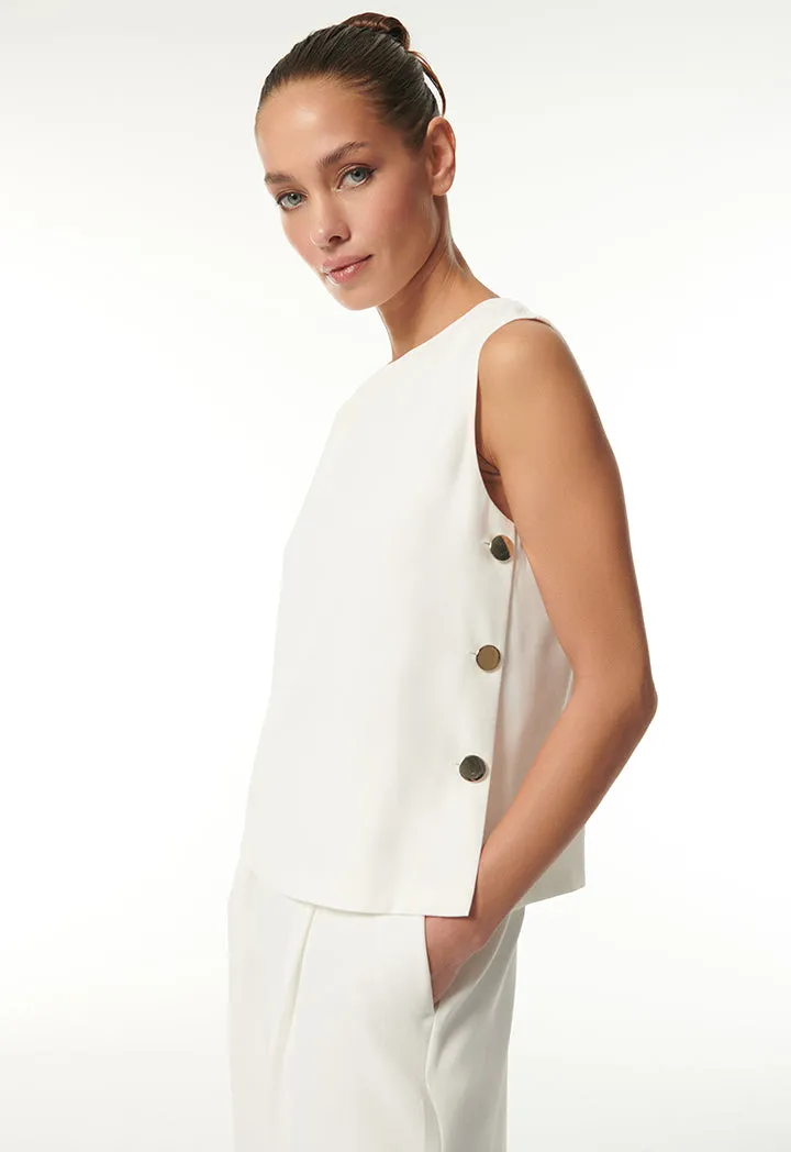 Choice Top With Metal Button Accessory Offwhite