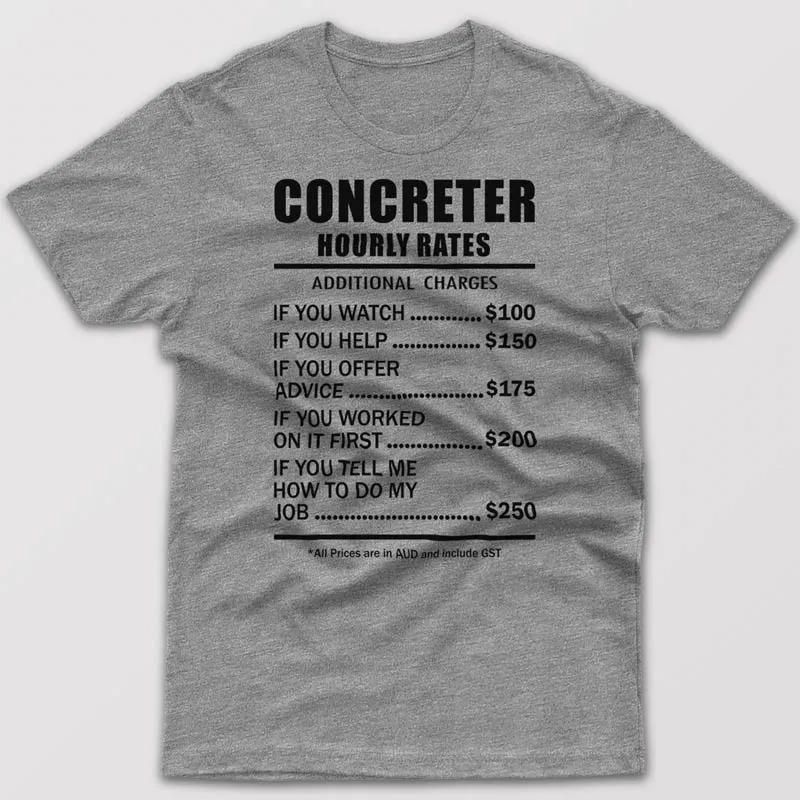 Concreter Hourly Rates - T-shirt