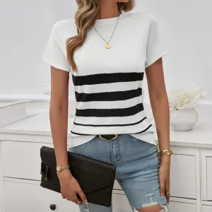 Contrast Slim Striped Sweater Wholesale Womens Clothing N3824060600053
