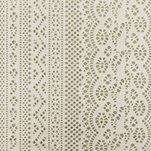 Cream Ivory Striped Pattern Stretch Poly Crochet Knit Fabric