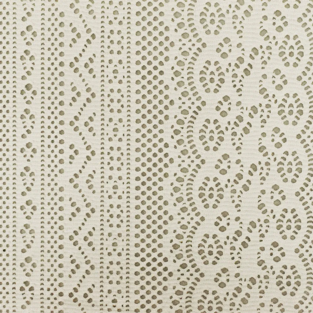 Cream Ivory Striped Pattern Stretch Poly Crochet Knit Fabric