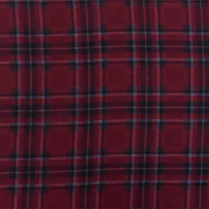 Dark Red-Black-Gray Plaid Poly Chiffon-Like Twill Woven Fabric