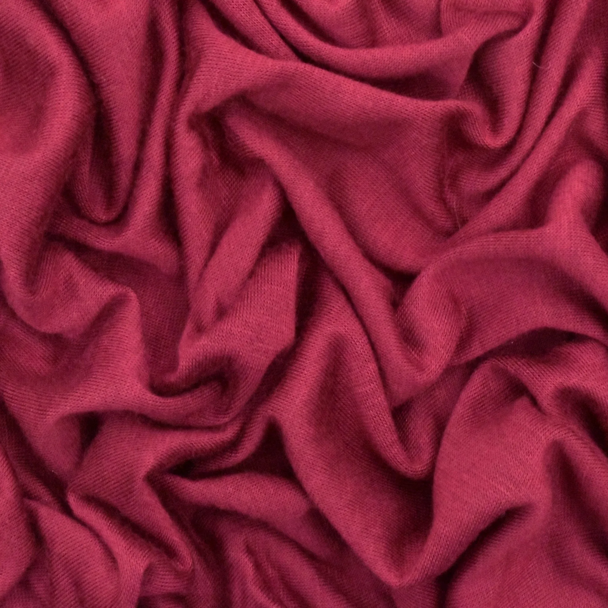 Deep Carmine Pink Solid Stretch Jersey Knit Fabric