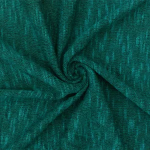 Deep Teal-Black Slub Stretch Jersey Knit Fabric