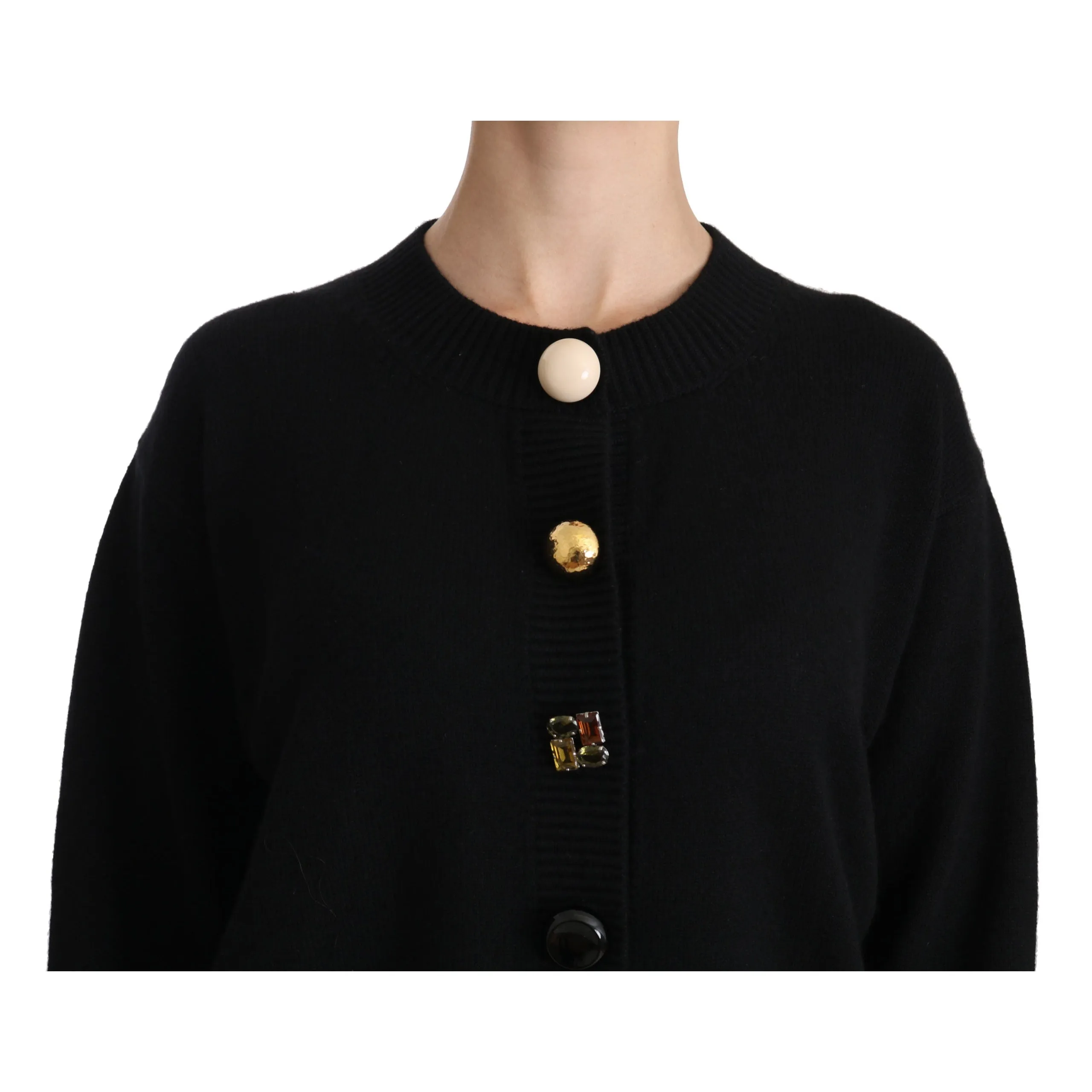 Dolce & Gabbana Elegant Black Cashmere Cardigan Top