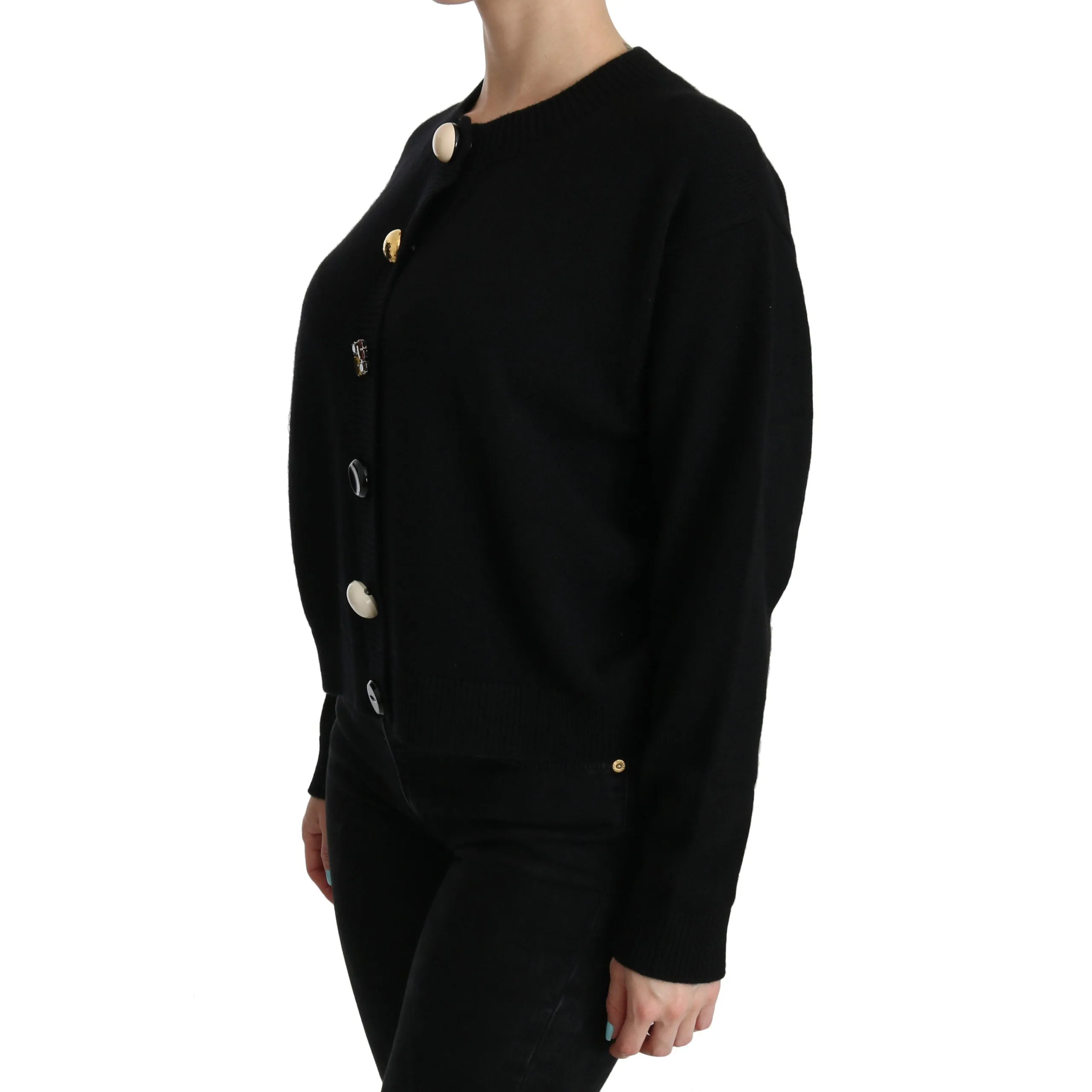 Dolce & Gabbana Elegant Black Cashmere Cardigan Top