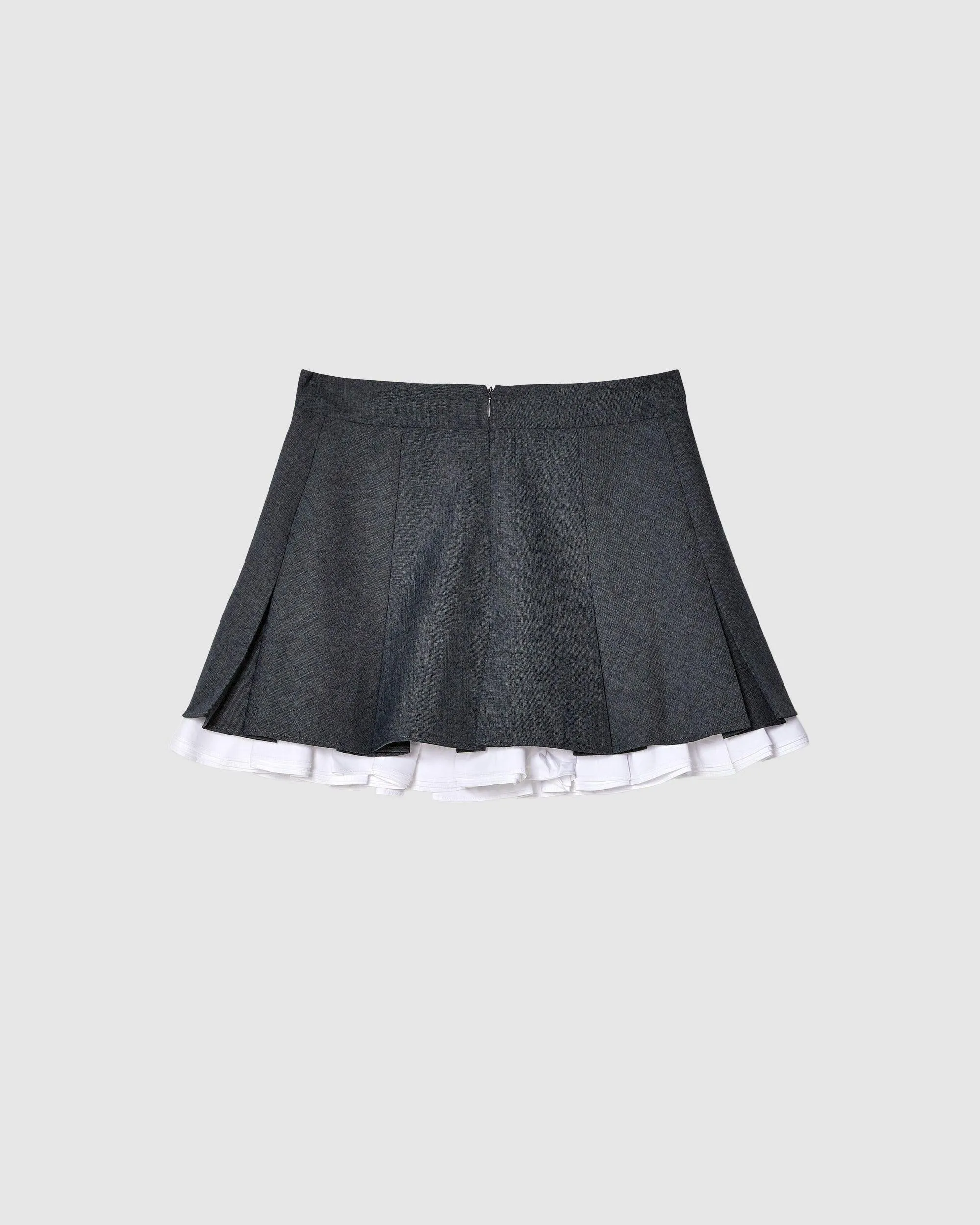 Double Layered A Shape Skirt Grey