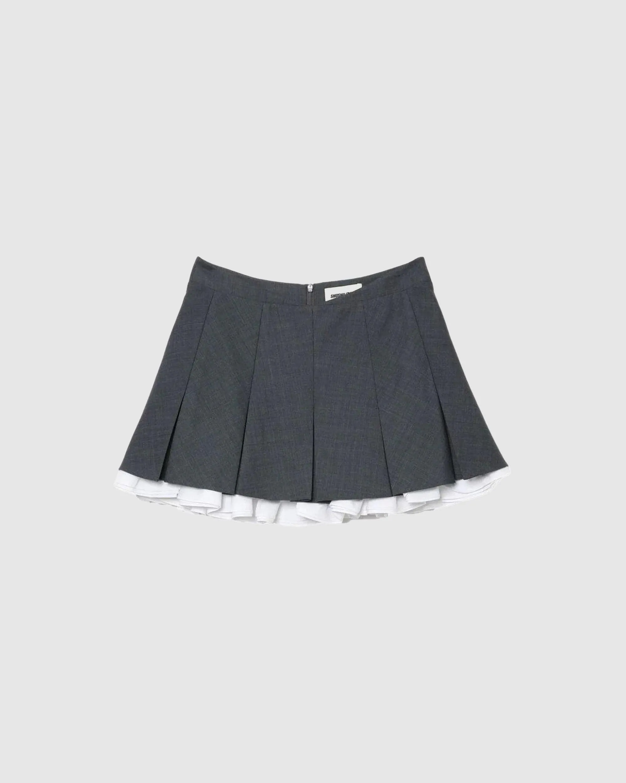 Double Layered A Shape Skirt Grey