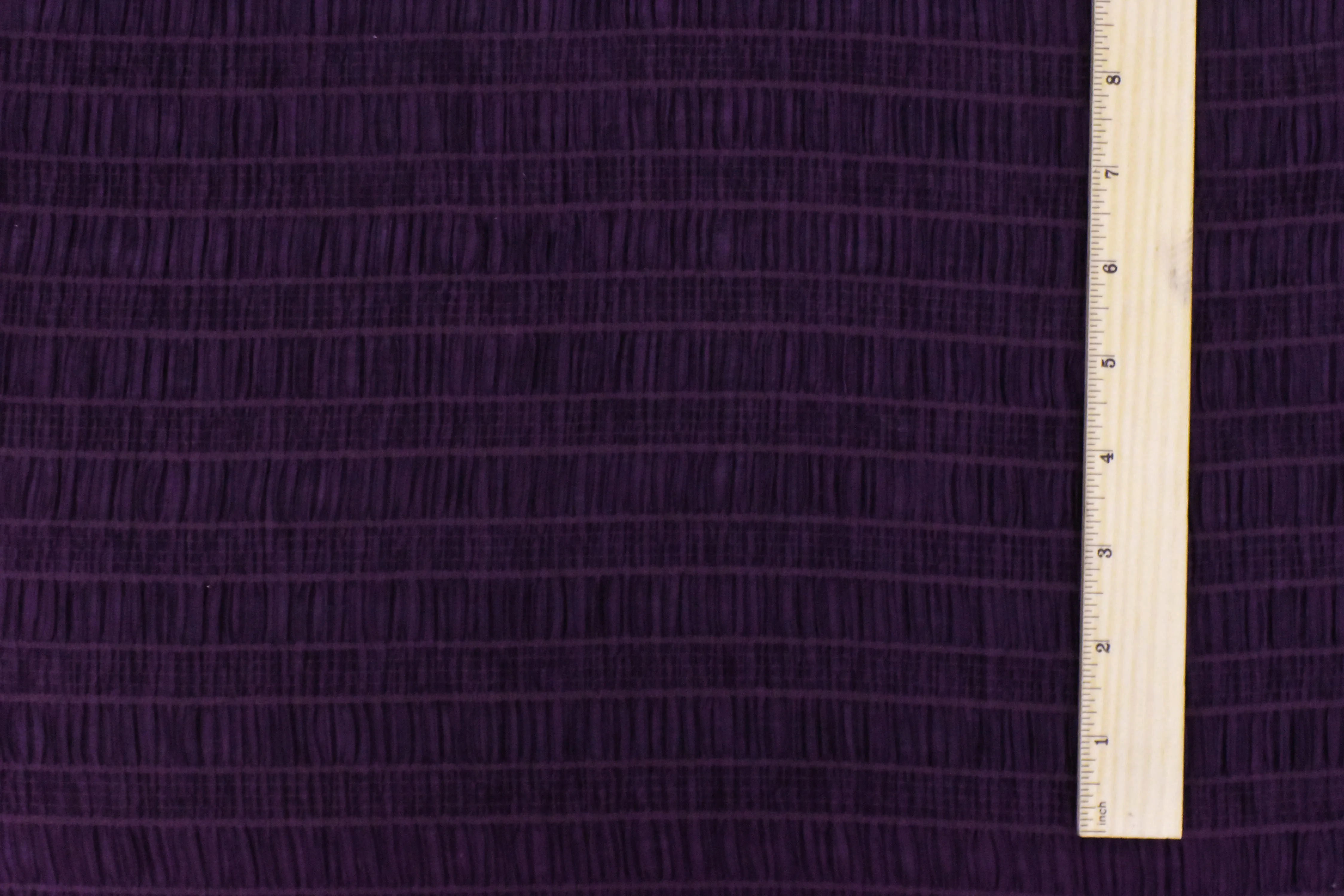 Eggplant Purple Crinkle Stripe Stretch Knit Fabric