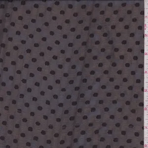 Espresso Brown Dot Jacquard Chiffon Fabric