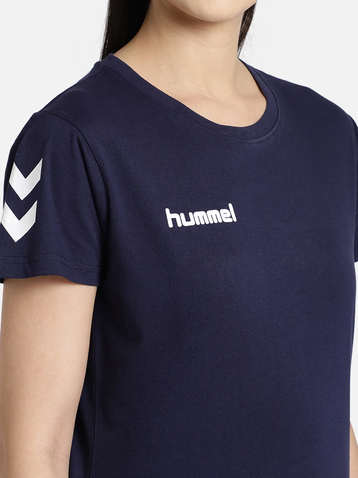 Go Cotton Round Neck Cotton Rich Half Sleeve Solid Regular fit Cottonpoly T-shirt for Women Comfortable soft Breathable Fabric Stretchable for Everyday Use Ideal for Casualwear