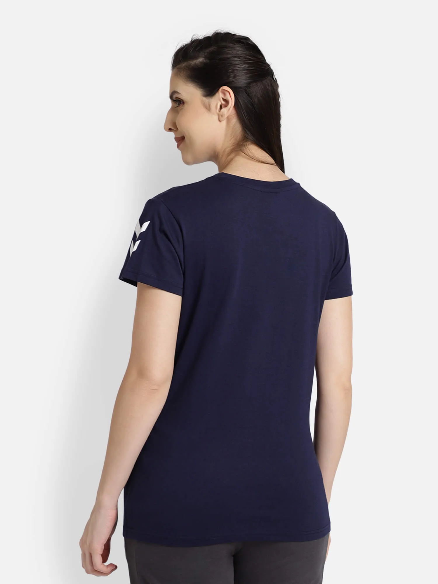 Go Cotton Round Neck Cotton Rich Half Sleeve Solid Regular fit Cottonpoly T-shirt for Women Comfortable soft Breathable Fabric Stretchable for Everyday Use Ideal for Casualwear