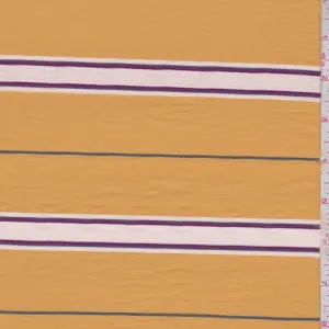 Gold Stripe Fine Line Twill Shirting Fabric