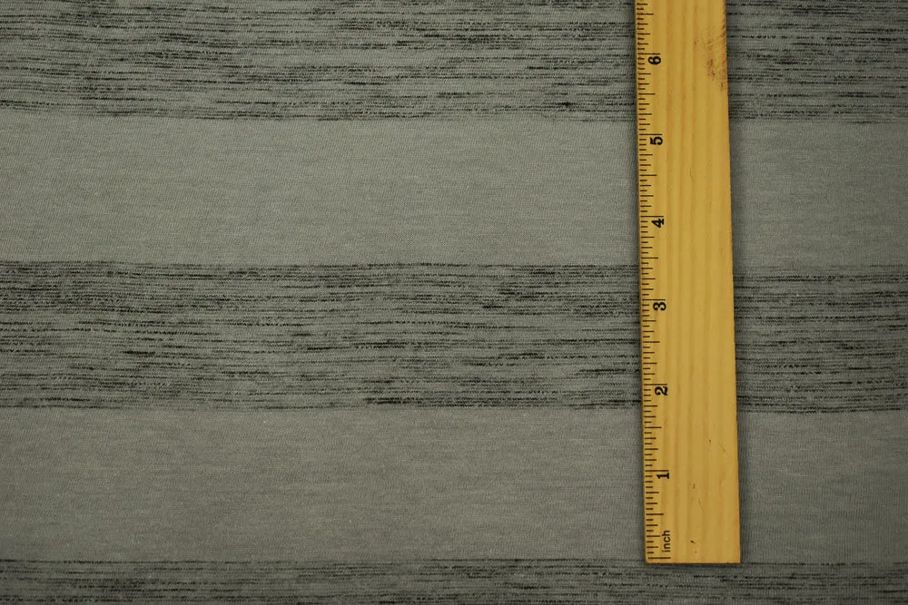 Gray-Black Cotton Stretch Spandex Texture Stripe Jersey Knit Fabric