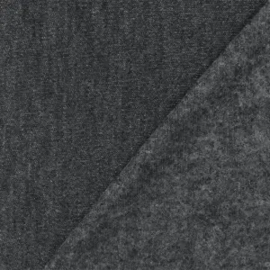 Gray Texture Stretch Poly Blend Brushed Back Jersey Knit Fabric