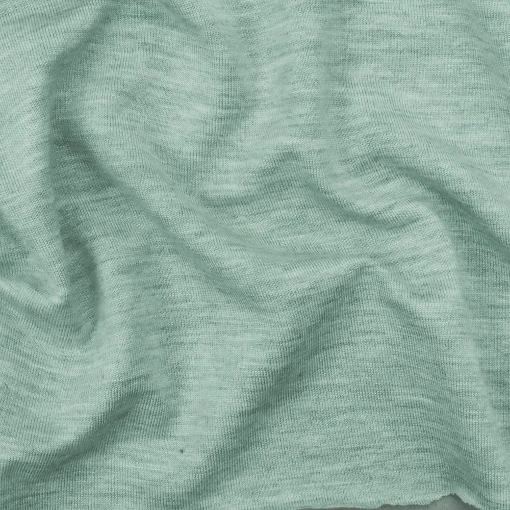 Green-Ivory-White Texture Stretch Spandex Rayon Modal Jersey Knit Fabric